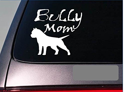 Pit Bull Dog Decal Sticker - White, 7.5" X 4.25", Exterior Vinyl For Car, Truck, Laptop, Window