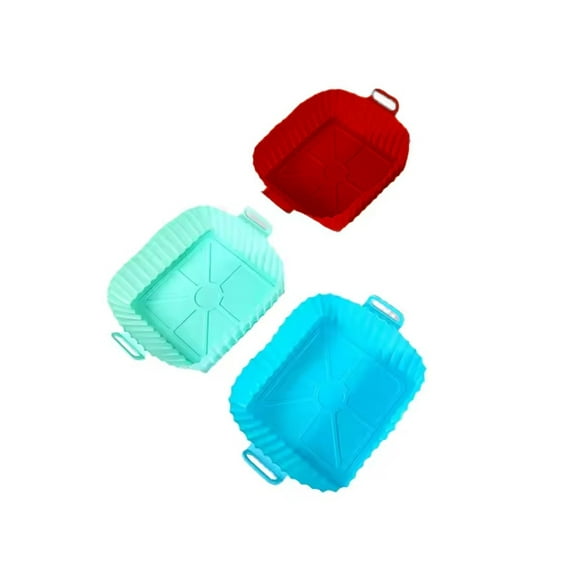 3 Pack Baking Mat Air Fryer Silicone Liners 8inch Reusable Easy-Clean Food Grade Silicone Air Fryer Liners Baking Basket Accessories
