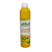 Alba Botanica Hawaiian Sunscreen SPF 50 Coconut Clear Spray 8 Ounce
