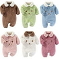 thumbnail image 3 of SILVERCELL Baby Autumn and Winter Warmth Pullover Cartoon Jumpsuit Infant Thickened Long Sleeved Plush Outdoor Jacket 0-12M, 3 of 3