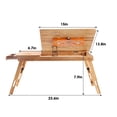 thumbnail image 2 of Portable Laptop Desk, Bamboo Adjustable Lap Desks Table W' 2 Fans & Drawer, Foldable Lap Table Bed Tray Desk for Writing, Eating, Reading, 2 Size Available, 2 of 11