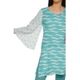 thumbnail image 4 of Moomaya Poly Crepe Short Kurtis For Women Printed Kimono Sleeve Dress Indian Top, 4 of 5
