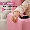 thumbnail image 3 of Naomi Home Suri Kids Recliner Chair for Toddlers Ages 3–5, Adjustable Reclining Chair for Kids with Push-Back Recline, Cup Holder, Footrest, Solid Hardwood Frame, 150 lb Capacity, Pink, 3 of 10