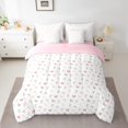thumbnail image 2 of Erosebridal Colorful Butterfly Bedding Queen Size, Princess Pink Bedding Sets Queen Size, Cute Animal Decor, Reversible, 2 of 5
