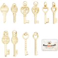 thumbnail image 1 of 20 piezas de 5 estilos de dijes de llave chapados en oro de 18 quilates, juego de dijes, colgantes, suministros para manualidades, pulseras, bisutería y más., 1 of 7