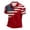 R37-Red, variant on 4th of July Men's Polo Shirts American Flag Golf Shirts USA Independence Day Print Short Sleeve Button Front Polo Shirt Patriotic Tops Versatile Fall Tops