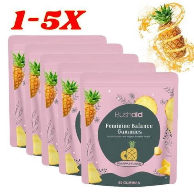 1-5X BushAid/Feminine Balance 60 Gomitas Ph Mantiene el pH vaginal saludable - NUEVO Mejor