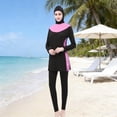 thumbnail image 2 of GPOECD Bathing Suits for Women Hooded Long Sleeve Rash Guard UPF 50 with Swim Shorts for Outdoor Beach Surf Women's Swimwear Hot Pink，XL, 2 of 3