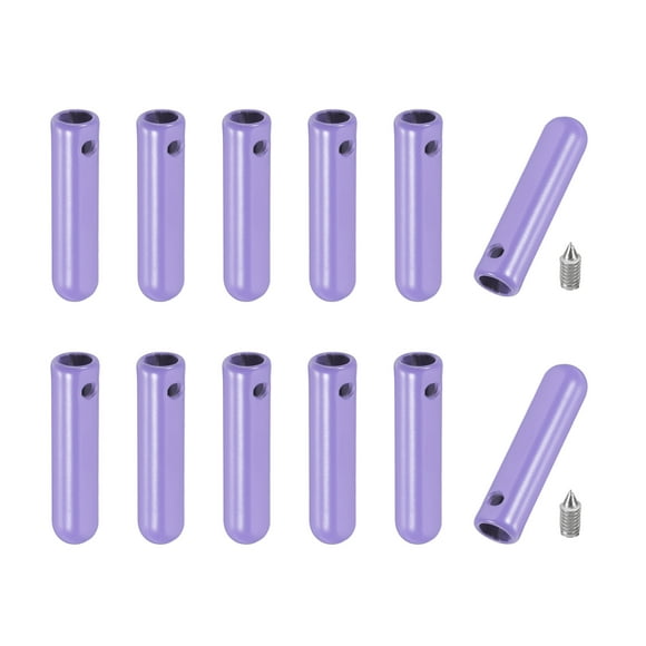 Uxcell 12 Pcs Puntales de Cordones con Tornillo, Aglets de Aleación de 25mm para Cuerdas de Ropa, Color Púrpura Claro