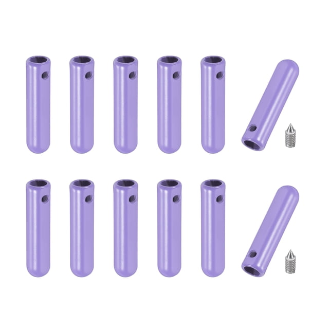 Uxcell 12 Pcs Puntales de Cordones con Tornillo, Aglets de Aleación de 25mm para Cuerdas de Ropa, Color Púrpura Claro