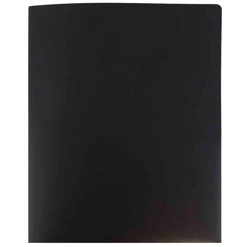JAM Paper Heavy Duty Plastic 2 Pocket Extra Tough School Folders, Black, Bulk 144/Box