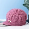 thumbnail image 3 of Holzlrgus Women's Visor Beanie Trendy Warm Hat Winter Wool Lined Elastic Knitted Hat, 3 of 7