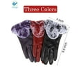 thumbnail image 3 of Deago Winter PU Leather Gloves for Women, Wool Fleece Lined Warm Gloves, Touchscreen Texting Thick Thermal Snow Driving Gloves (Red), 3 of 9