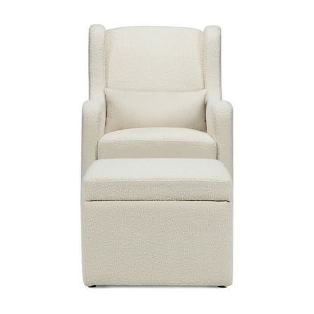 Carter's by DaVinci Adrian Swivel Glider with Storage Ottoman in Ivory Boucle