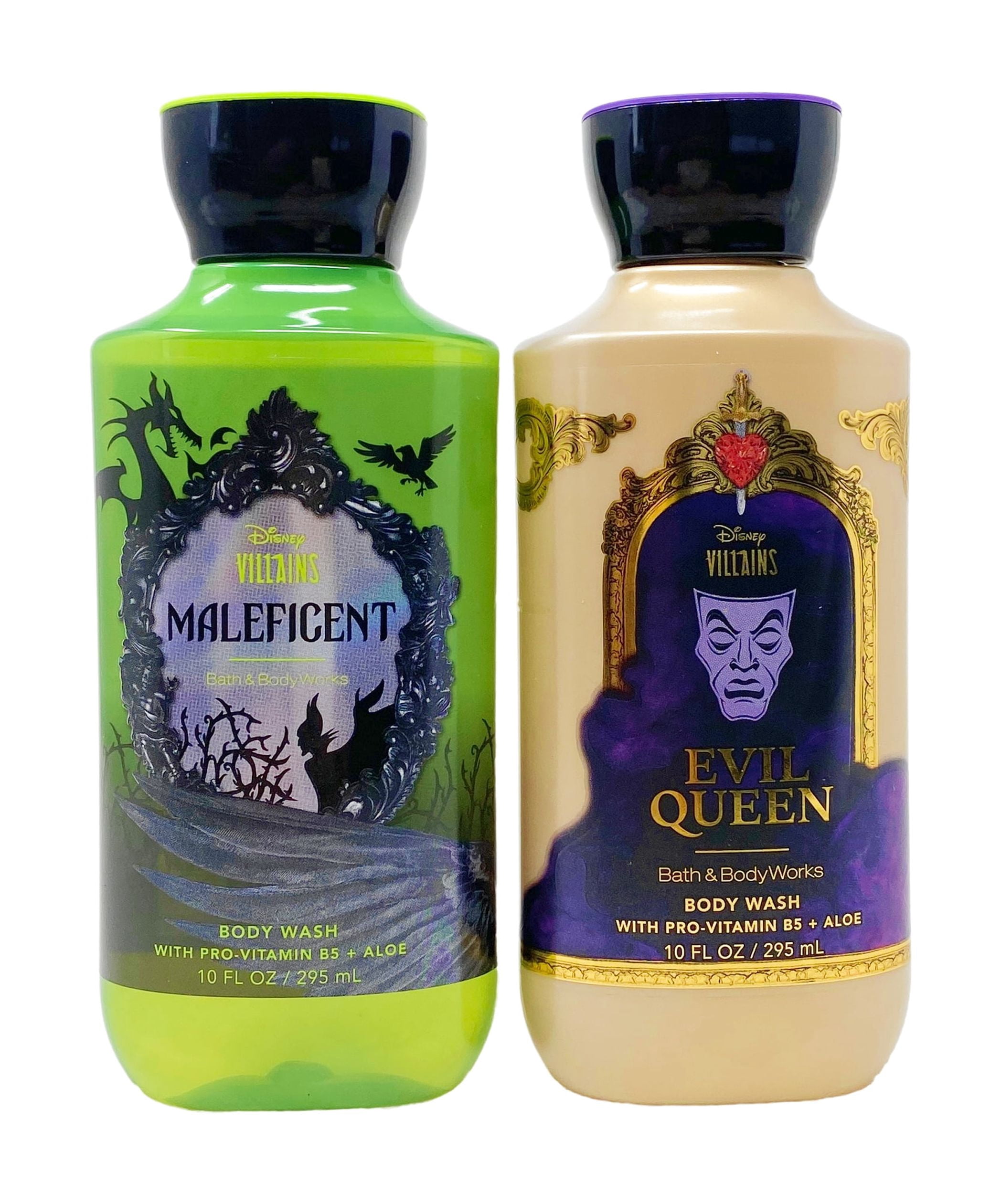 Bath & Body Works Disney Villains Collection - 2 Pack Body Wash - Maleficent and Evil Queen with a Natural Oats Mini Soap
