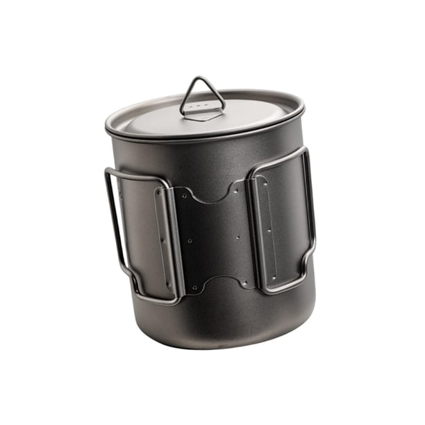 Olla de titanio para mochileros, taza de agua de titanio, tazas ligeras para beber, botella portátil para acampar, taza de té y café para cocinar en 750ML shamjiam Taza al aire libre de titanio