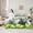 Green White Gray, variant on jejeloiu Cattle Hide Twin Bedding Sets 7-Piece,Cow Print Bedding Comforter Set,Aztec Geometric Stripes Sheet Sets,Breathable Bedroom Decor Reversible