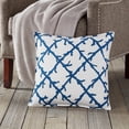 thumbnail image 2 of Greendale Home Fashions 20" x 20" Blue Lattice Cotton Canvas Decorative Pillow, 2 of 4