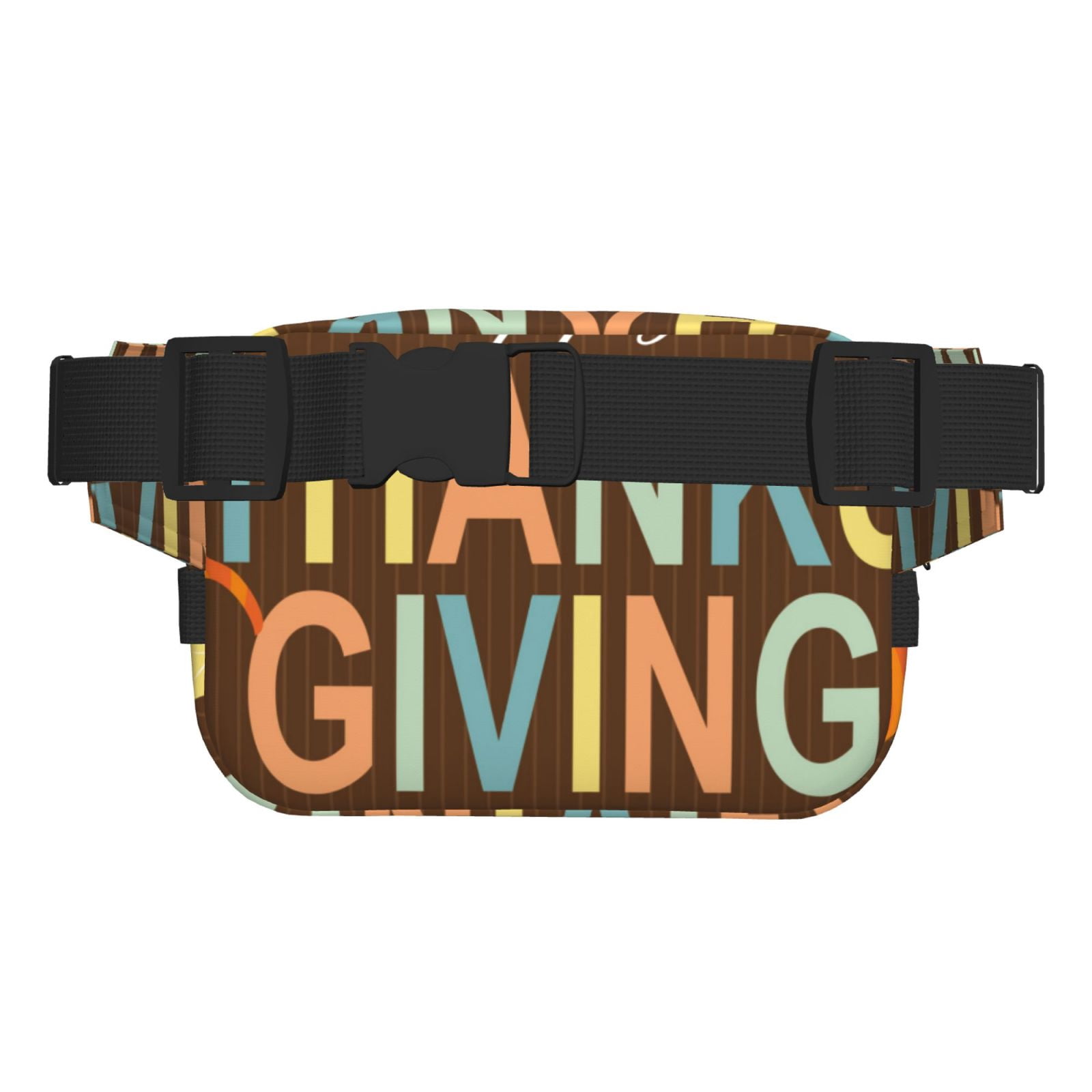 Picia Happy Thanksgiving With Gnome Print Square Double-Layer Waist Bag Mini Adjustable Waist Belt Bag Exercise Running Travel Hiking