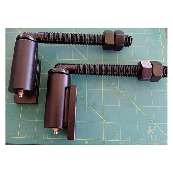 Adjustable Gate Hinges 3/4" x 7", Heavy Duty Weld On Hinges (Pair) - Steel J-Bolt Pivot Hinges for Driveway & Security Gates, Black Powdercoat Finish