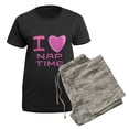 thumbnail image 5 of CafePress - Pink I Heart (Love) Nap Time Women's Dark Pajamas - Women's Short Sleeve Print T-Shirt and Pants Dark Cotton Pajama Set, 5 of 7