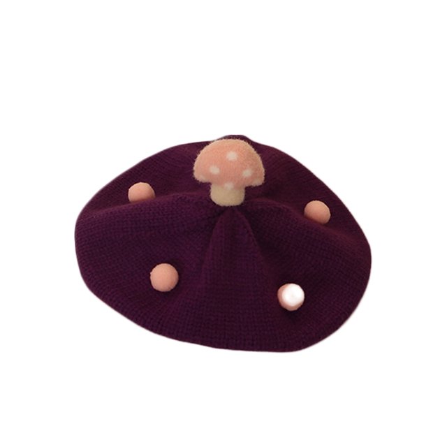 Txlixc Lindos niños pequeños boinas de setas para niños pequeños sombreros de punto cálidos para niños en invierno Txlixc moda