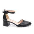 thumbnail image 2 of LuckLilac Women's Round Toe Pumps Ankle Strap Low Buckle Block Heel Sandals Dress Wedding Office Party Shoes, 2 of 5
