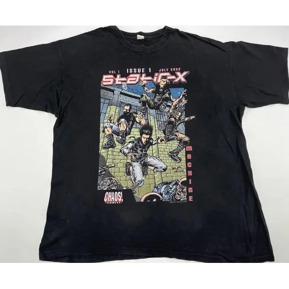 Reprint Rare Vintage 2002 Static X rock band unisex classic t-shirt QT3559