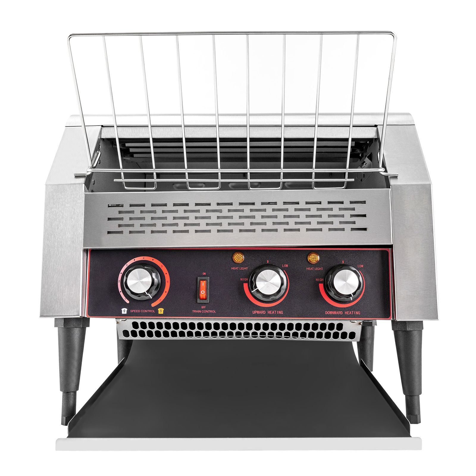 Miumaeov 450 Slices/Hour Commercial Conveyor Toaster, 2600W Stainless Steel Heavy Duty Industrial Toasters with Three-ring Heating Tubes, Countertop Electric Restaurant Equipment
