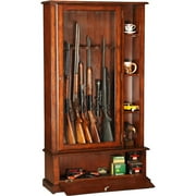 Solid Wood Lockable 12 Gun Curio Combo