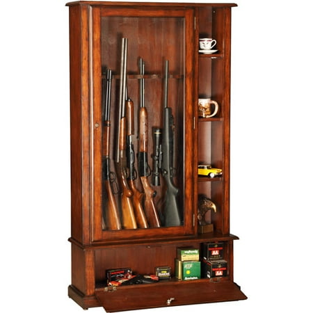 Solid Wood Lockable 12 Gun Curio Combo