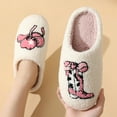 thumbnail image 2 of Xfvqtps Womens Furry Slippers Large Size Soft Fleece Cartoon Boots and Hats Memory Foam Soft Sole Comfortable Non-Slip Warm Winter Home Slippers Pink, 2 of 9