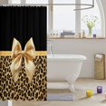 thumbnail image 3 of Manfei Cute Bowtie Shower Curtain 72Wx72L,Retro Cheetah Pattern Bathroom Curtain, 3 of 5