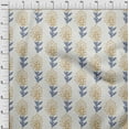 thumbnail image 4 of oneOone Polyester Spandex Light Brown Fabric Asian Block Floral Craft Projects Decor Fabric Printed By The Yard 56 Inch Wide, 4 of 4