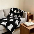 thumbnail image 6 of Halloween Ghost Throw Blanket 39 x 59 Inch,Soft Flannel Fleece Blanket for Sofa Couch Bed,Cozy Nap Blanket for Halloween Home Office Travel Decor, 6 of 7