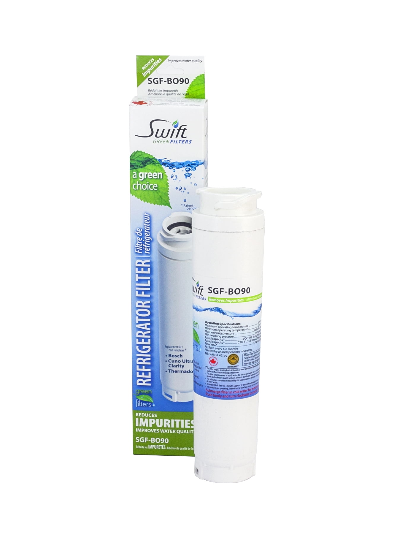 Swift Green Filters SGF-BO90 Compatible Refrigerator Water Filter for 644845,740570, BORPLFTR10-(2P)