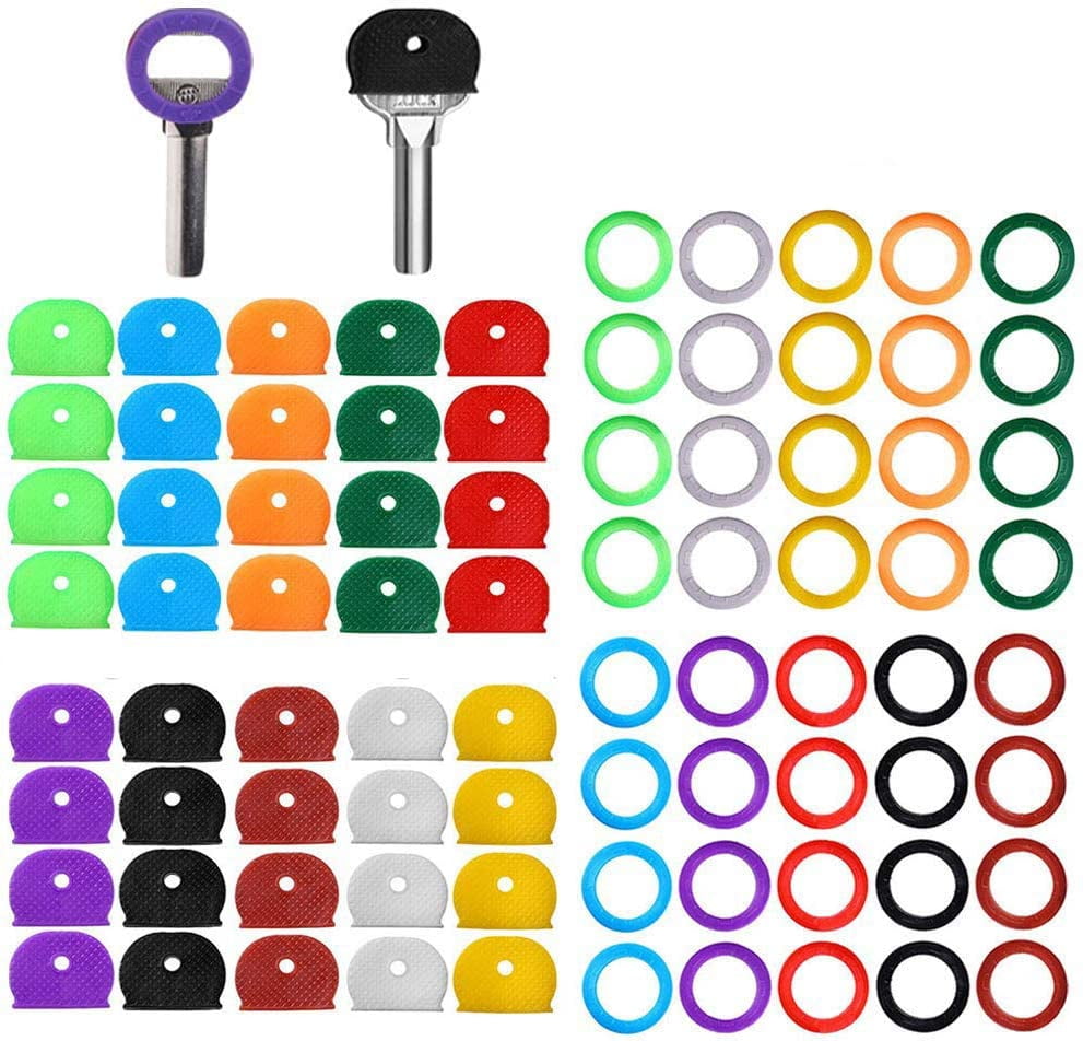 Key Caps Tags Covers Set Plastic Key Identifier Rings Key Toppers for
