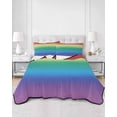 thumbnail image 3 of Rainbow Colors Ombre Cream Twin XL Size Down Alternative Comforter,Lightweight Comforter Quilt Bedding Set with Pillow Shams Modern Abstract Art Aesthetics Bed Comforter Duvet Insert 68"x98", 3 of 7