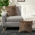 thumbnail image 6 of Sanmadrola Decorative Throw Pillow Covers 18x18 Plush Leopard Faux Rabbit Fur Cozy Super Soft Luxury Set of 2 Throw Pillow Cover for Christmas Sofa Couch Bed Living Room Home Decor, 6 of 8