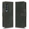 thumbnail image 4 of Wallet Case for Samsung Z Fold 3,Card Slots[RFID Blocking],Durable Flip Folio Kickstand Magnetic Closure Retro Premium Leather Wallet Wrist Strap Shockproof Case for Samsung Galaxy Z Fold 3, Black, 4 of 8