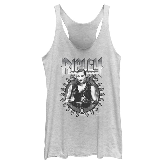 Womens WWE Ripley Black and White Photo Racerback Tank
