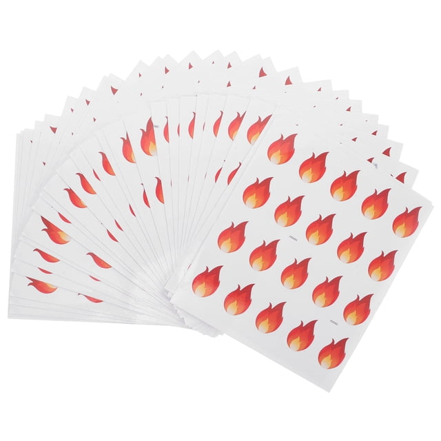 500 PCS mini pegatina de fuego para acampar calcomanías de llamas para acampar pegatinas autoadhesivas para contenedores de alimentos sobres álbum de recortes suministros de artesanía de bricolaje