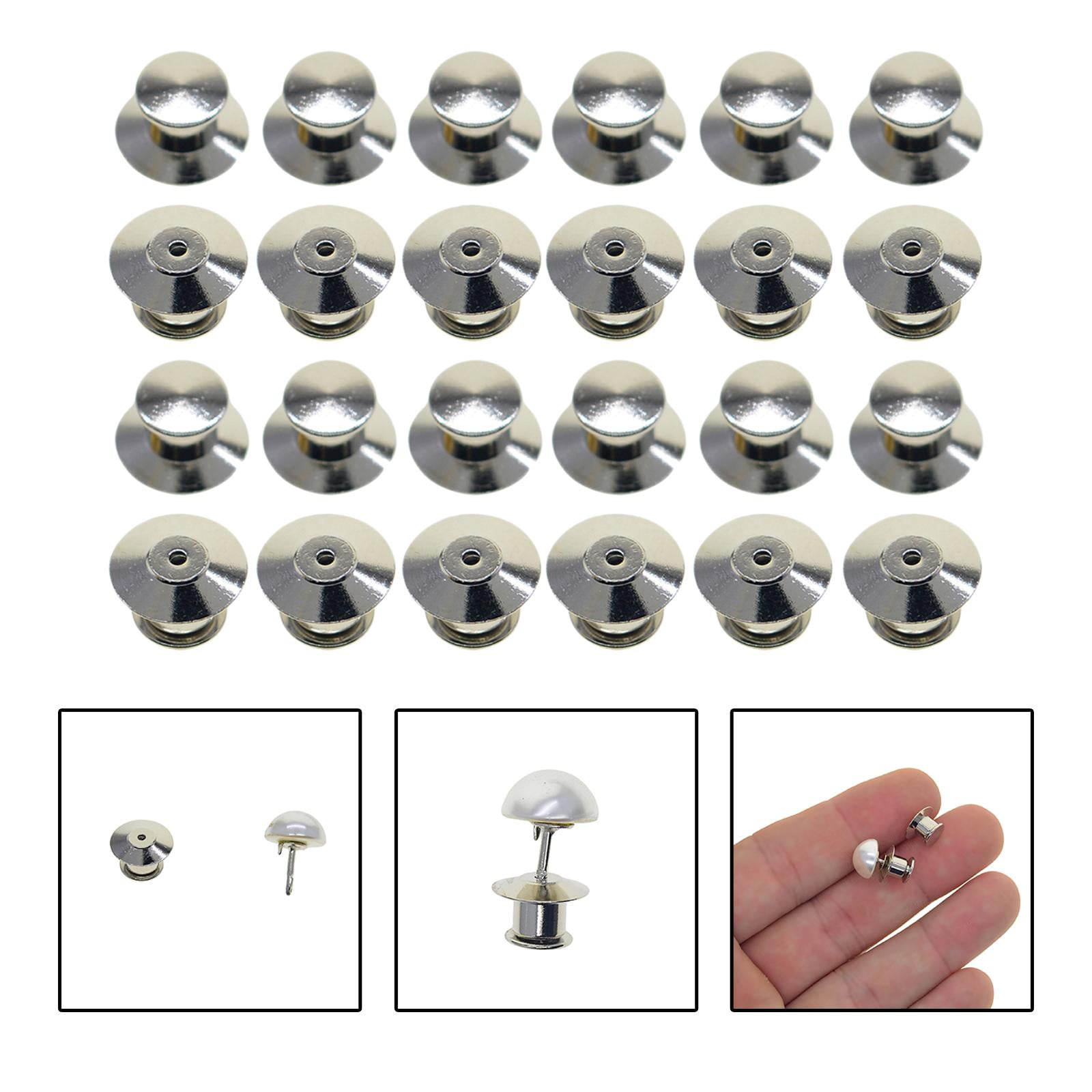  20PCSLocking Pin, Backs LockingPin,Keepers Clasp,Flat Head  clamp,Needle Back Lock,Suitable for brooches, Lapels, Badges, Enamel  Needles and DIY Crafts,Without Needle