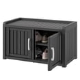 thumbnail image 2 of Bifanuo 31.7" Shoe Storage Cabinet with Waterproof UV-Resistant, Entryway Shoe Cabinet with 2 Doors, Ooutdoor Shoe Cabinet, for Entryway, Bedroom, Hallway,Living Room, Black, 2 of 10