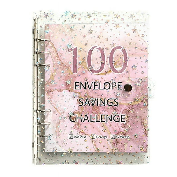 100 Envelope Challenge Binder Savings Binder for Save 5050 with Cash Envelopes for G22054