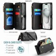 thumbnail image 3 of For Iphone 15 Caseme C36 Card Slots Zipper Wallet Rfid Anti-Theft Leather Phone,iPhone 15 Pro Max, 3 of 7