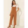 thumbnail image 2 of Unique Bargains Women's Ruffled Neck Jumpsuit, Brown, L, 2 of 5