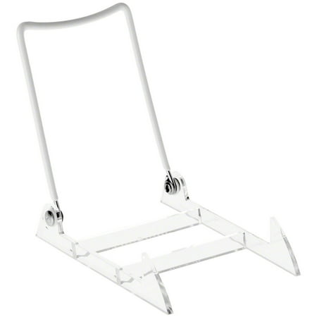 Gibson Holders 3PL Adjustable White Wire and Clear Acrylic Display Easel, 3.875" W x 5.375" D x 5.25" H, Pack of 3