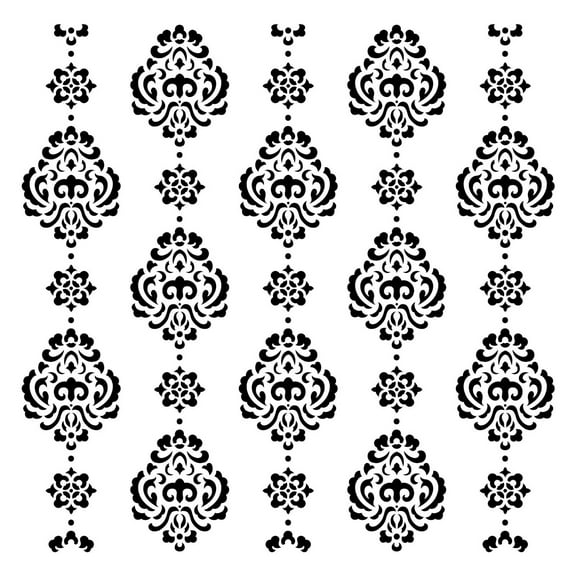Rosie Damask All Over Embossing 12 x 12 Stencil | FS130 by Designer Stencils | Reusable Stencils for Painting on Wood, Wall, Tile, Canvas, Paper, Fabric, Furniture, Floor