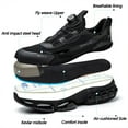thumbnail image 4 of XQJ Steel Toe Shoes For Men Anti-Puncture Anti-Smash Work Boots Lightweight Work Safety Shoes Mens Air Cushion Work Sneakers Black Size 5 Comfortable Breathable, 4 of 8